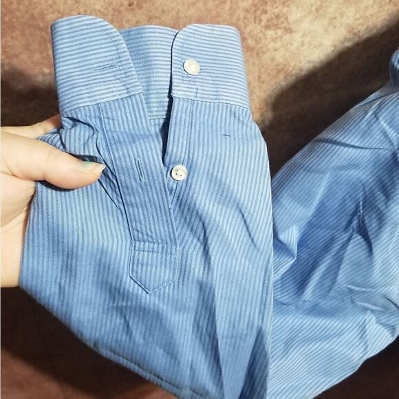 Brooks Brothers blue pinstripe collard shirt - Picture 4 of 6